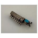 Navajo Vintage Turquoise Centipede Pin