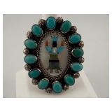Roland Hogan Begay Navajo Gaan Dancer Ring