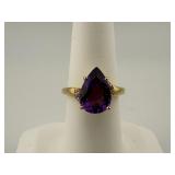 14K Uruguayan Amethyst & White Topaz Ring