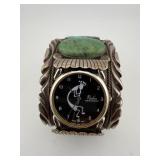 B. Touchine Sterling & Turquoise Watch Cuff