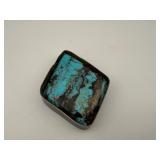 Large Turquoise Slab in Silver-Tone Frame