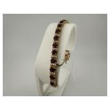 Gold Tone Ruby & Diamond Accent Bracelet $13.5k