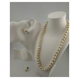 Pearl Necklace and Earring Set