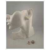 14kt WG Cultured Pearl Earrings & 10kt YG Pin