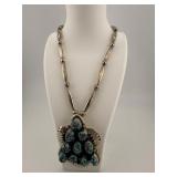 Sterling Silver & Turquoise Squash Blossom Necklac