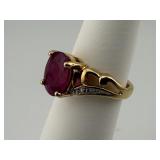 14K Yellow Gold Majestic Ruby & Diamond Ring