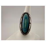 Jerry Nelson Sterling & Turquoise Inlay Ring