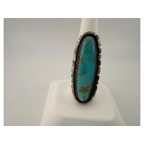 Jerry Nelson Navajo Kingman Turquoise Ring