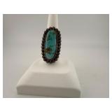 Happy Piasso Navajo Kingman Turquoise Ring