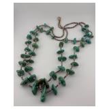 Turquoise Nugget and Shell Heishi Necklace