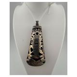 Sterling Silver Aztec / Mayan Style Pendant