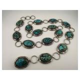 Sterling Silver & Turquoise Concho Style Belt
