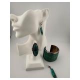 Vintage Turquoise Ring, Bracelet & Earring Set