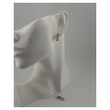 14k YG Blue Topaz & Diamond Earrings