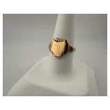 14KT Yellow Gold Monogram Shield Ring