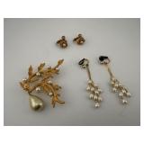 Costume Pearl & Gold-Tone Jewelry Set
