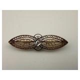 14KT Yellow Gold Filigree Diamond Pin