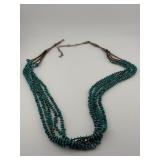 Multi-Strand Turquoise Nugget and Heishi Necklace