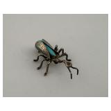 Vintage Turquoise Beetle Pin