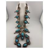 Navajo Pawn Squash Blossom Necklace with COA