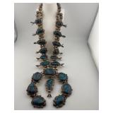 Large Turquoise Squash Blossom Necklace