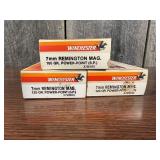 3 Boxes Winchester 7mm Remington Mag Ammo