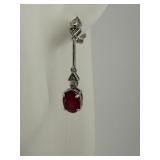 14K White Gold Ruby & Diamond Dangle Earrings $7k