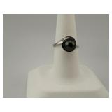 14KT White Gold Tahitian Pearl Ring