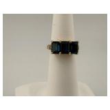 14K London Blue Topaz & Diamond Ring