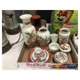 Porcelain Vase and Dishware Set
