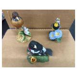 Lennox Porcelain Bird Figurine Lot with Floral Acc