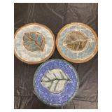 Ann Brink Handmade Ceramic Plates with Leaf Motif