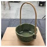 Ann Brink Handmade Pottery Basket with Handle