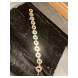 Silver-Tone Metal Circular Link Bracelet