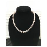 Rose Quartz Beaded Necklace with Round-Cut Stones