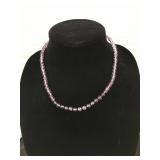 Amethyst Bead Necklace with Uniform Spherical Desi