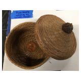 Hand-Woven Pine Needle Basket with Lid