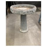 Cast Stone Birdbath with Decorative Relief Motifs