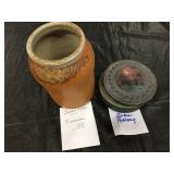 Ann Brink Pottery Vase and Lidded Vessel Set