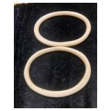 Carved Beige Bangle Bracelets
