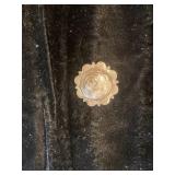 Circular Silver-Toned Brooch with Floral Motif