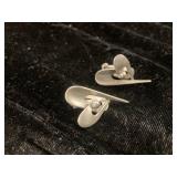 Sterling Silver Abstract Clip-On Earrings with Bea