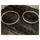 Sterling Silver Bangle Bracelets with Etched Detai
