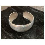 Hammered Silver-Tone Metal Cuff Bracelet