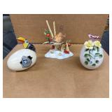 Lenox Ceramic Bird Figurine and Decorative Egg Gro