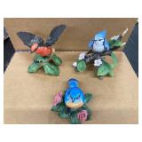 Lenox Porcelain Bird Figurine Lot With Floral Acce