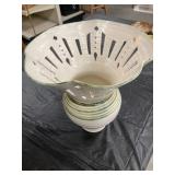 Ann Brink Pottery Pierced Bowl on Pedestal Base