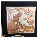 Framed Thai-Style Batik Artwork on Fabric