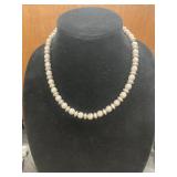 Silver Beaded Squash Blossom-Style Necklace
