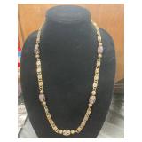Gold-Tone Necklace With Beaded Accents